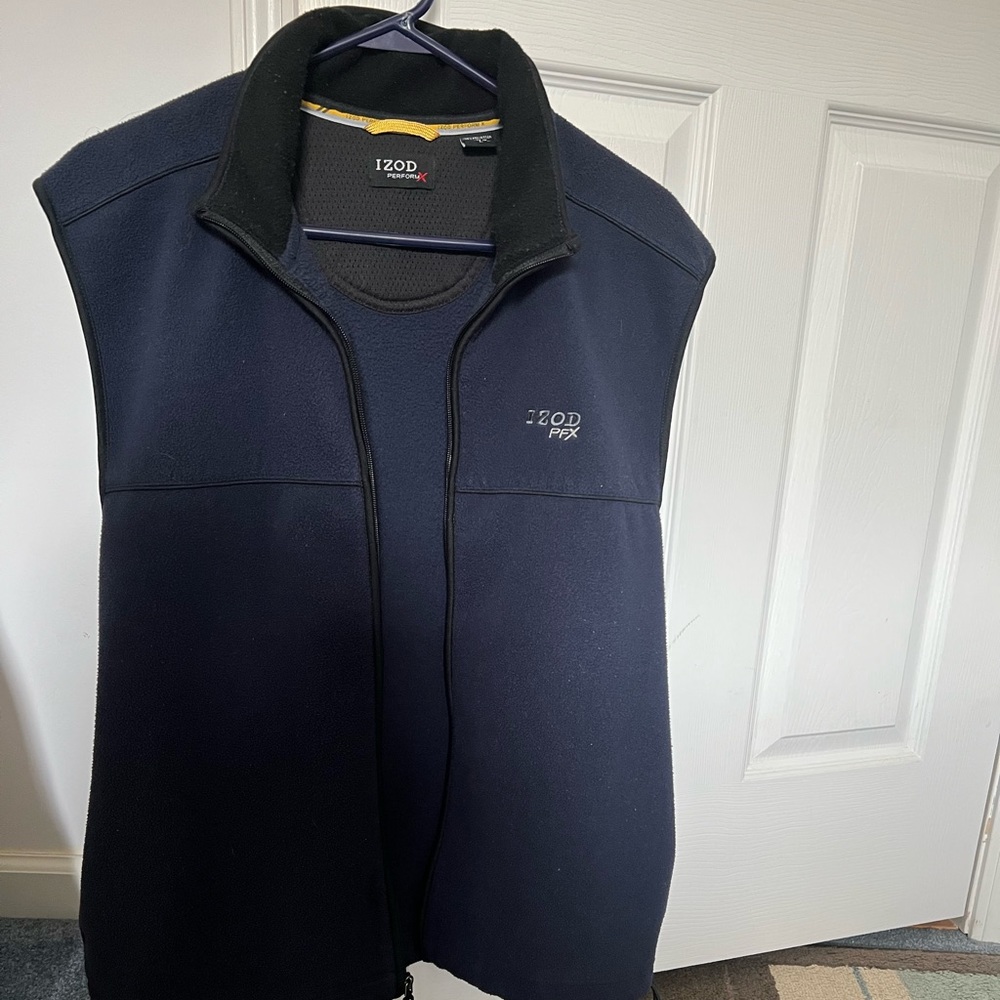 Mens izod performance sleeveless vest navy blue L
